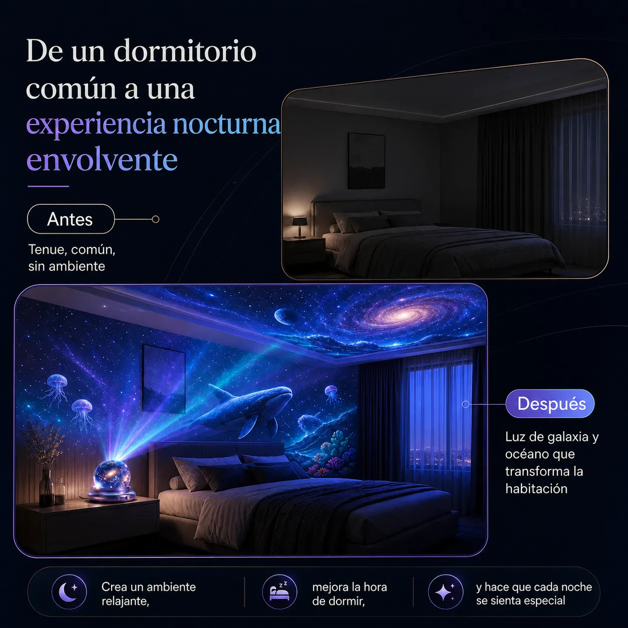 🌌 Proyector holográfico de estrellas 5D Topacme®
